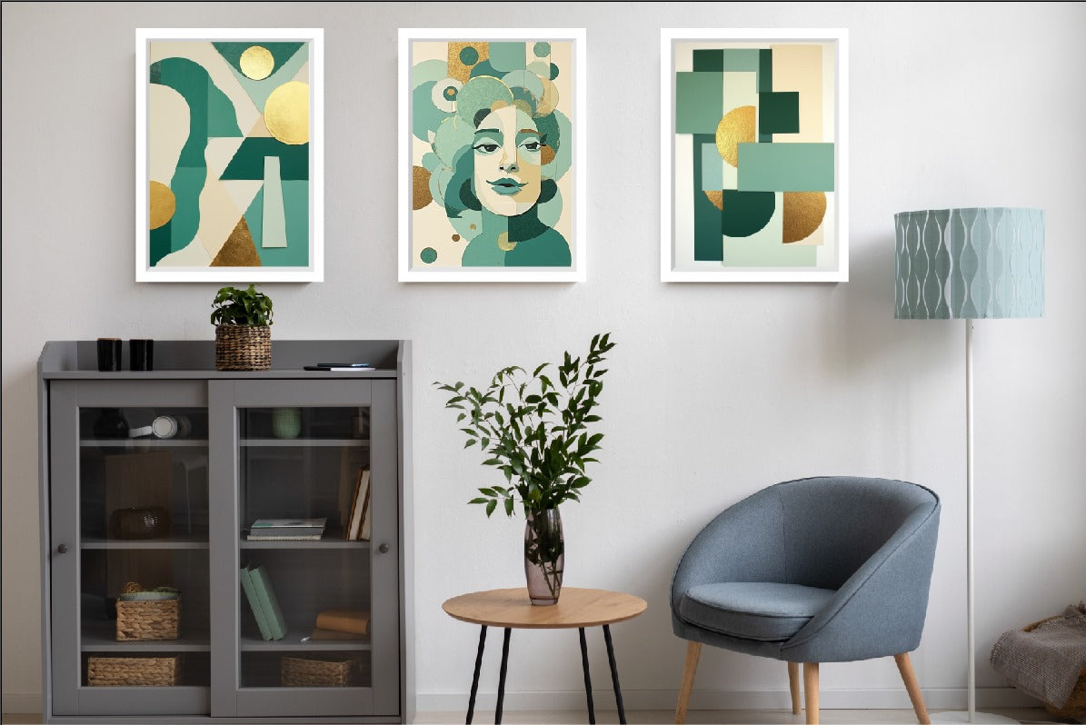 GREEN & GOLD ABSTRACT