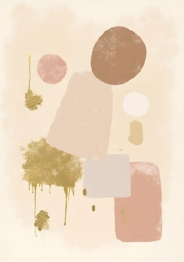 SOFT PINK, NUDE & GOLD ABSTRACT