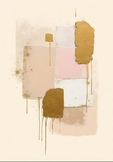 SOFT PINK, NUDE & GOLD ABSTRACT
