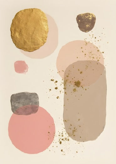 SOFT PINK, NUDE & GOLD ABSTRACT