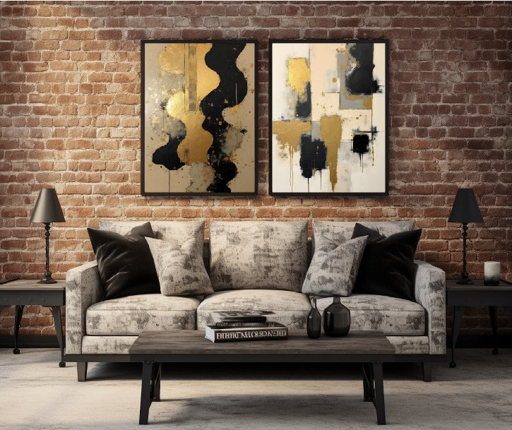 BLACK & GOLD ABSTRACT