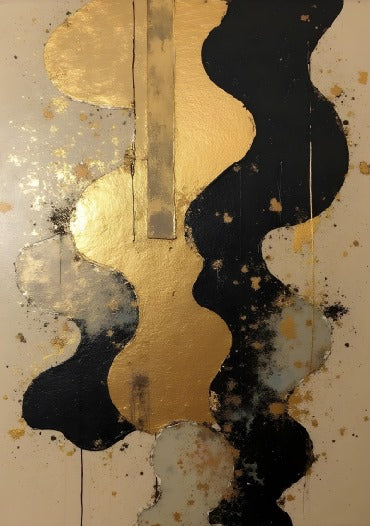 BLACK & GOLD ABSTRACT