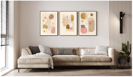 SOFT PINK, NUDE & GOLD ABSTRACT